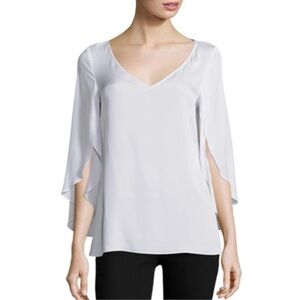 Milly Silk Butterfly Sleeve V Neck Blouse size 4